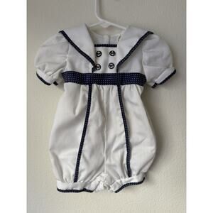 Vintage Good Lad Sailor 6-9 Months Romper Suit WITH HAT! USA Made, Navy, Anchor